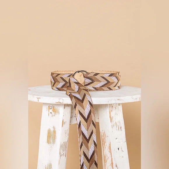 POL Chevron Pattern 0 Ring Belt - Picture 2 of 4